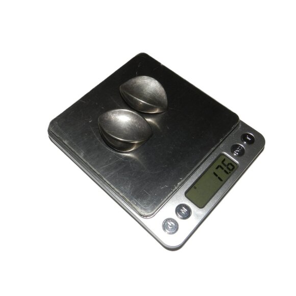 Vintage Bayanihan Sterling Silver Clip On Earrings Abstract Hollow 17.6 G Signed - Picture 5 of 10